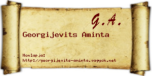 Georgijevits Aminta névjegykártya